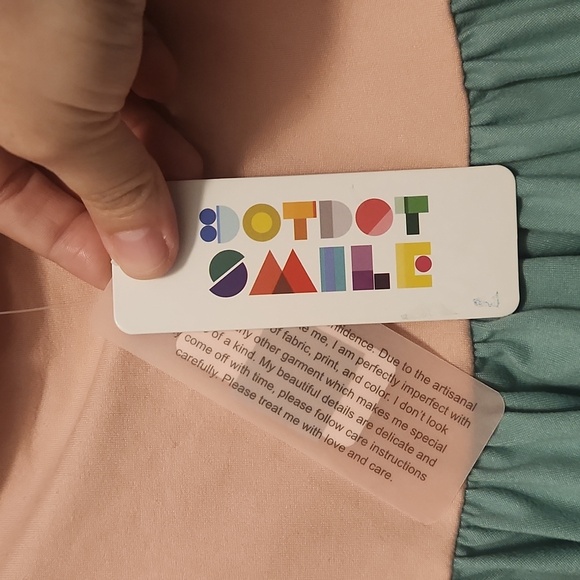 Dot Dot Smile Peach and Green Dress with Black Sleeves Size 2T NTW - Picture 4 of 6